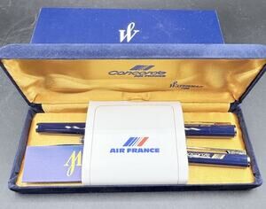 Waterman Concorde Air France Fountain Pen Ballpoint Pen Set Original Box New 45D